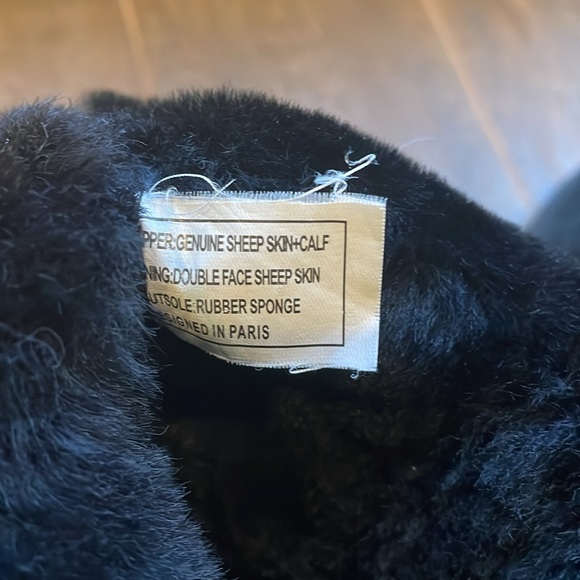 Ash Yes Boot Black Shearling and Suede with Hidden Wedge Size 5.5 - Picture 7 of 12